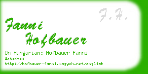 fanni hofbauer business card